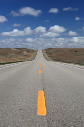 Rural highway leading into the distance